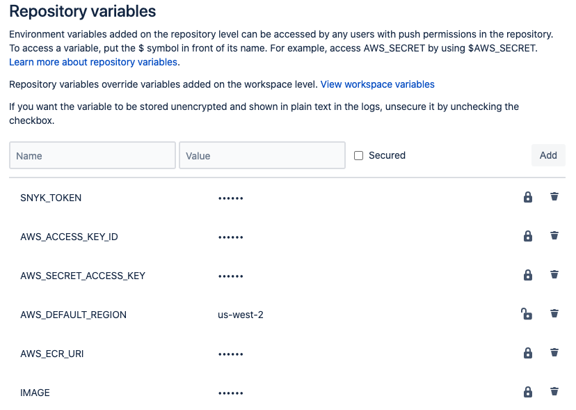 Repository Variables